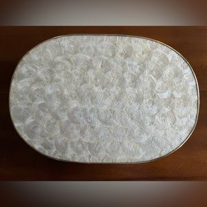 Mother of Pearl Capiz Placemats. Set of 13. 19x13 inches.